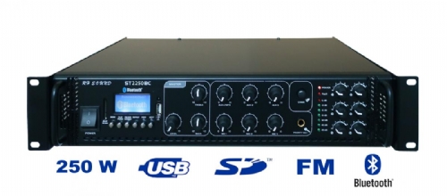 RH SOUND ST2250BC/Mp3+FM+IR Rozhlasová ústředna 100V / 250W